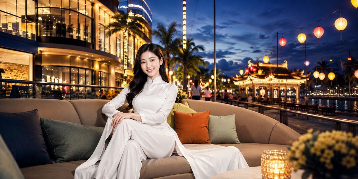 Không gian cá cược casino sôi nổi tại Huế với thiếu nữ áo dài truyền thống