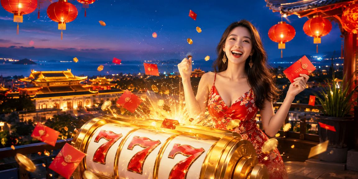 Máy slot game lung linh dưới ánh đèn lồng Huế về đêm