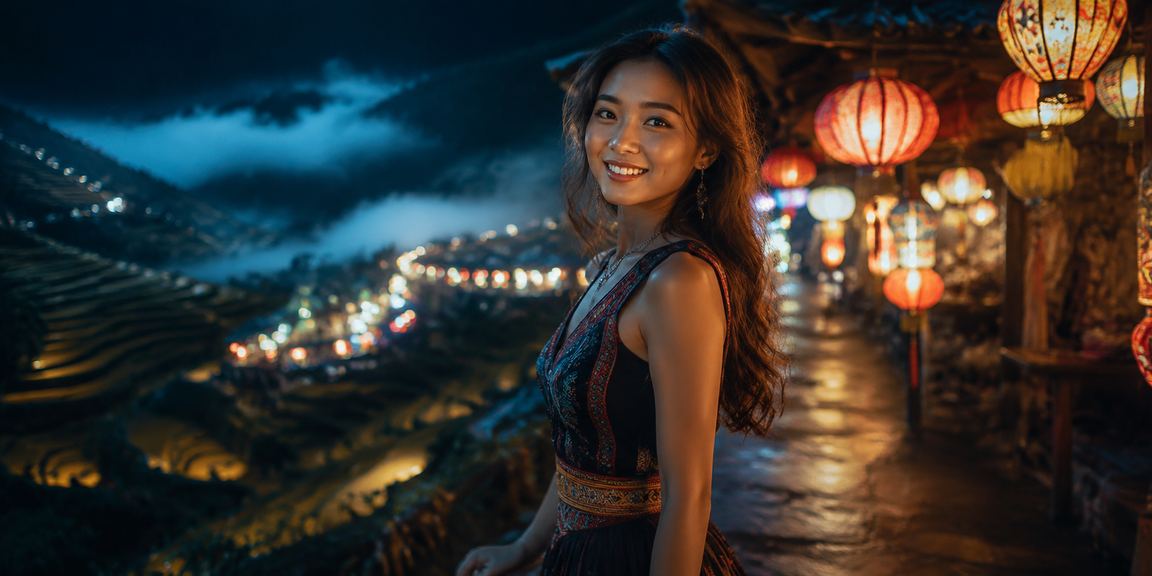 Phố chợ đêm Sapa với ánh sáng và cảnh sắc huyền ảo